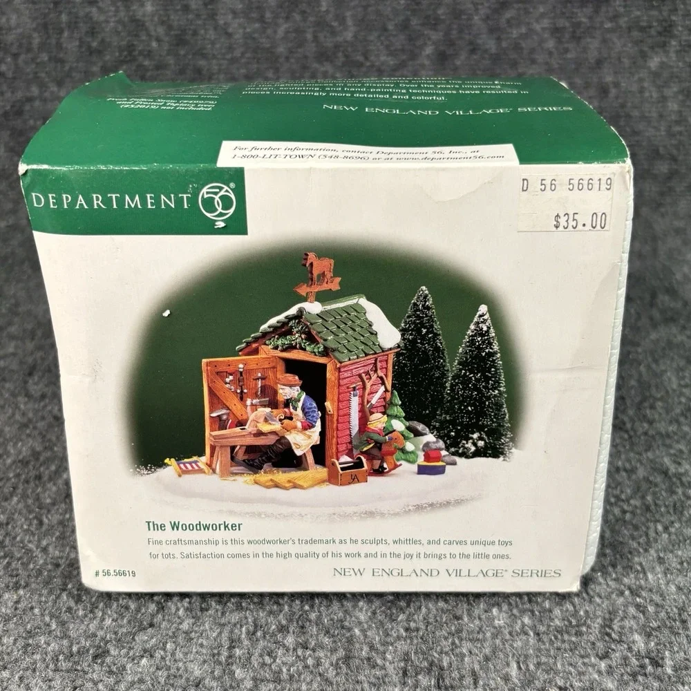 Department 56 The Woodworker 56619 New England Village Series Retired Boxed Vtg